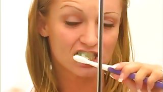 Big Facial for a college girl college girl  after a nice fuck